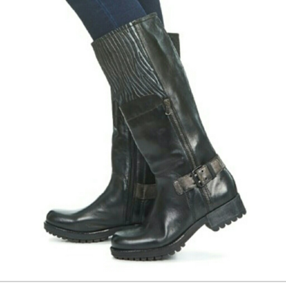 Vera Pelle Cafe Noir Viali Black Boots